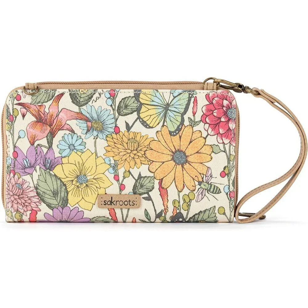 Large Smartphone Crossbody Bag Coated Canvas Women Stylish Organizes Essentials